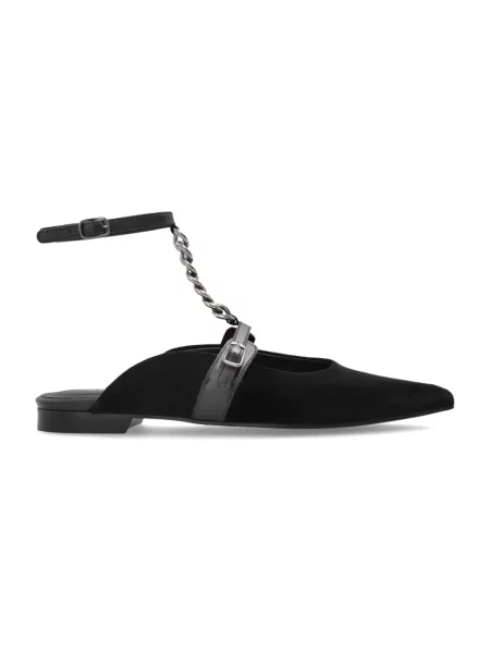 Aksamitne balerinki Munthe czarne