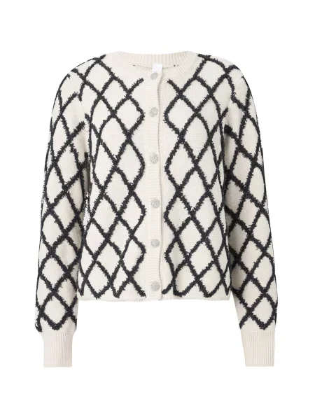 YAS Geacă tricotată YASZIGLY bej negru