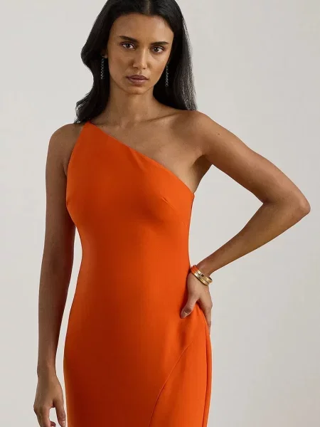 Šaty Lauren Ralph Lauren maxi přiléhavé oranžová
