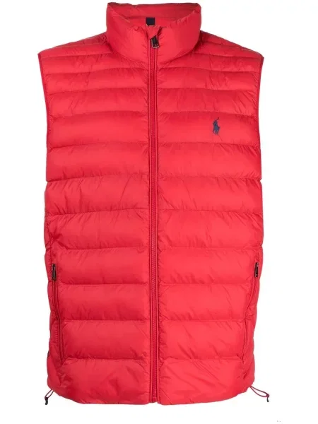 Traper prsluk Polo Ralph Lauren s izlizanim efektom crvena