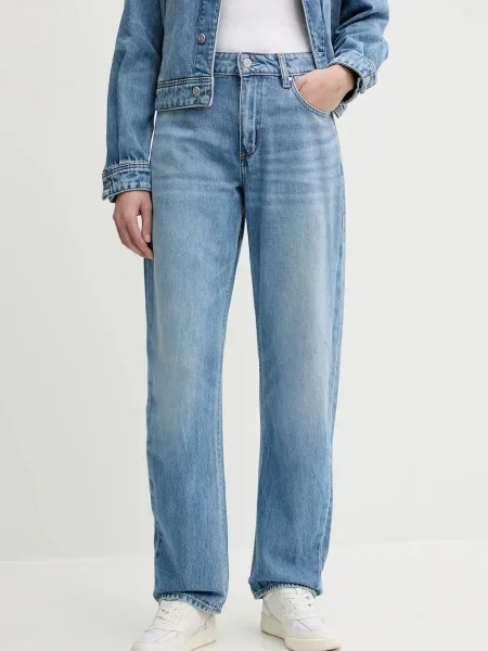 Džíny BOSS high waist modré