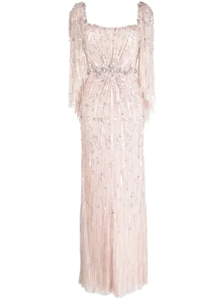 Rochie Jenny Packham cu model floral de costum roz