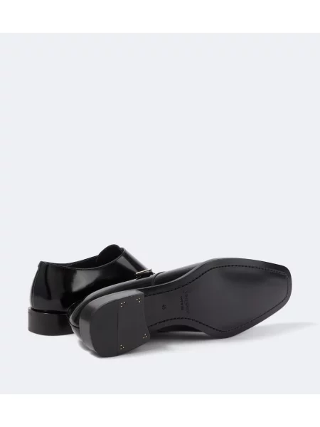 Usnjene naramnica čevlji monk straps Saint Laurent črna