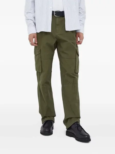 Pantaloni cargo Les Deux cu model herringbone verde