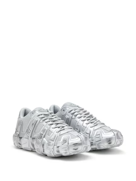 Sneakerși Diesel plasă argintiu
