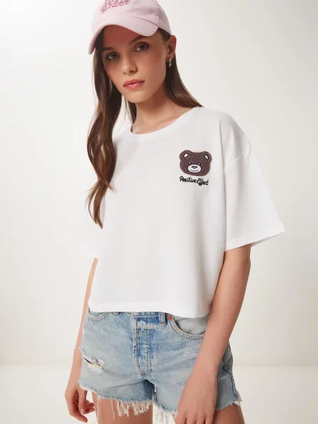 Happiness İstanbul Tricou maro închis / negru alb