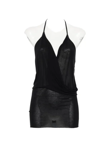 Top Rick Owens cu decolteu în V negru
