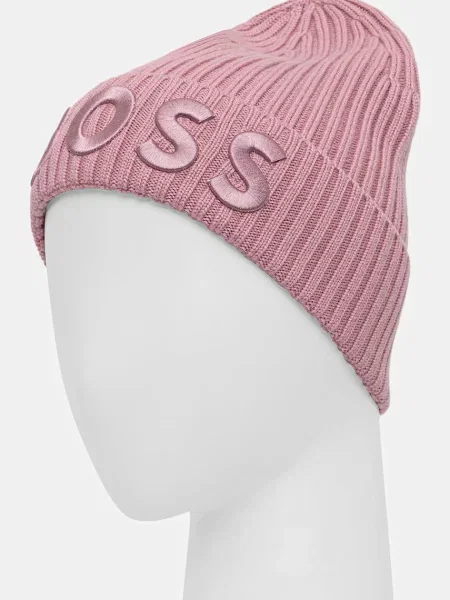 Шерстяная шапка Boss черная