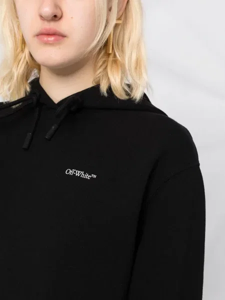 Mikina s kapucí Off-white s potiskem se stahovací šňůrkou