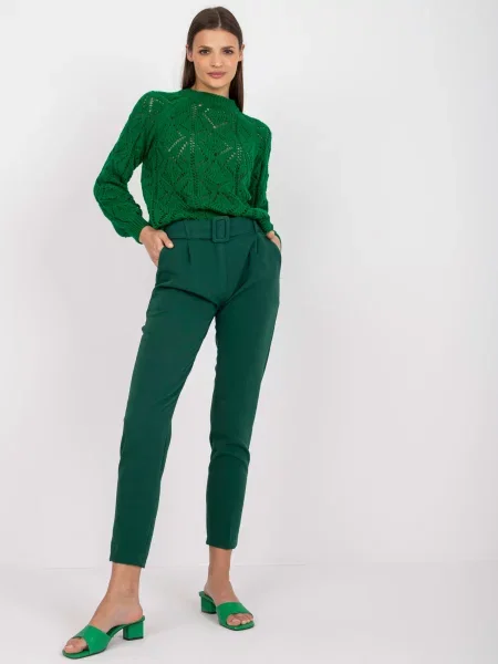 Pantaloni Fashionhunters clasici verde