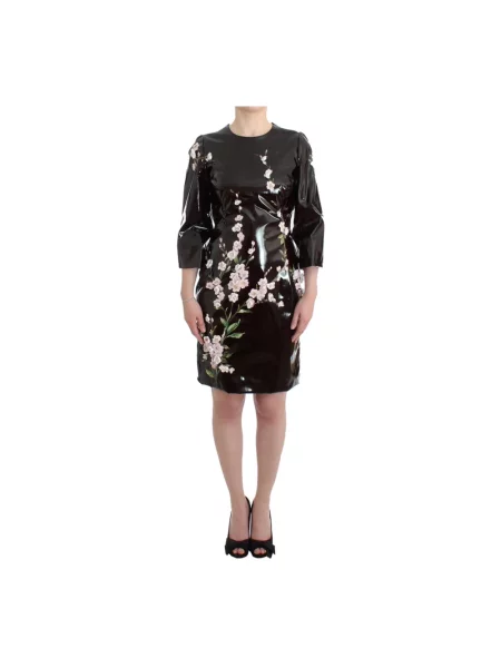 Sukienka Dolce And Gabbana skórzana czarna