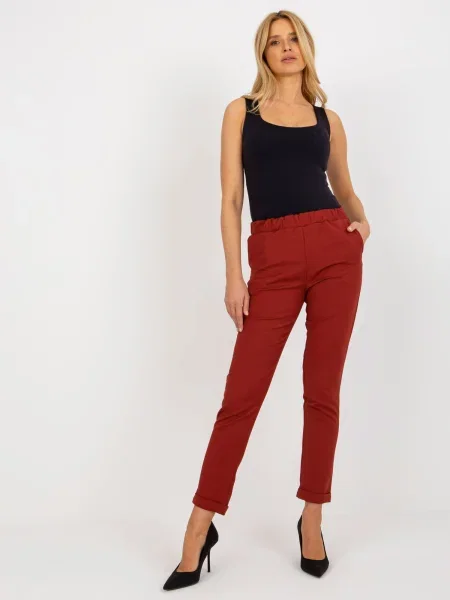 Hlače Fashionhunters bordo