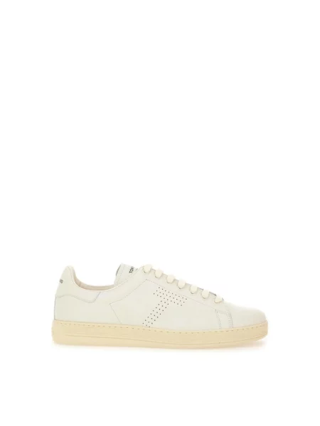 Sneakersy Tom Ford skórzane beżowe