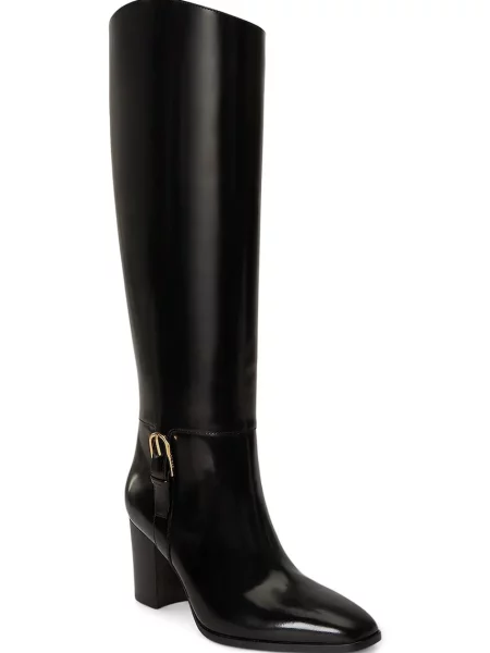 Lauren Ralph Lauren čižmy dámske kožené Rlyn Bk T Hl čierna