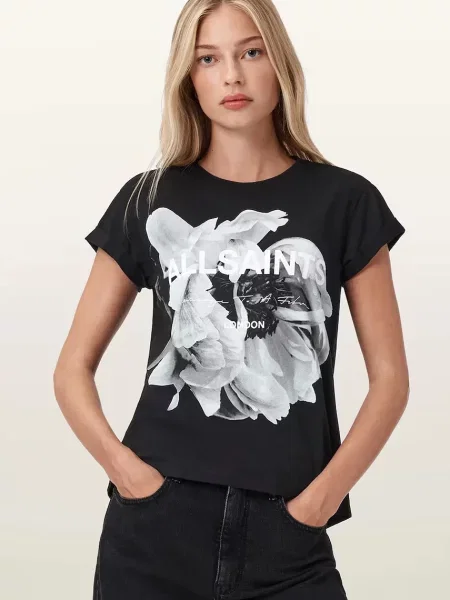 Тениска AllSaints LENA дамска черно