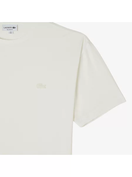 Lacoste T-Shirt Z Okrągłym Dekoltem Regular Fit biały