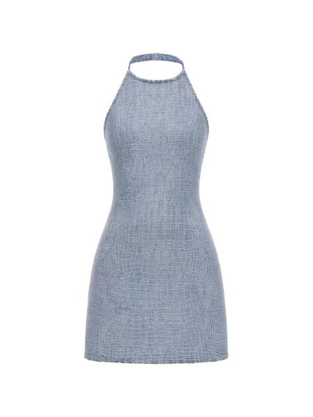 Mała mały sukienka jeansowa Self-portrait garniturowa niebieska