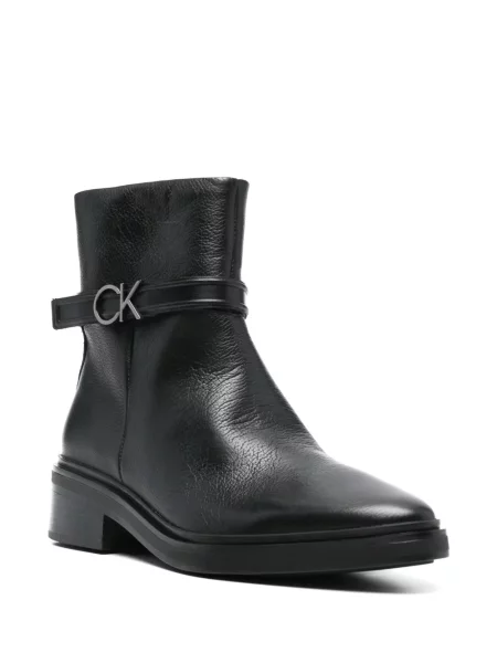Cizme scurte Calvin Klein din piele negru