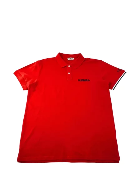 Tricou polo Iceberg cu broderie roșu