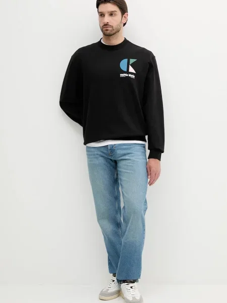 Bluza z nadrukiem z logo Calvin Klein Jeans czarna