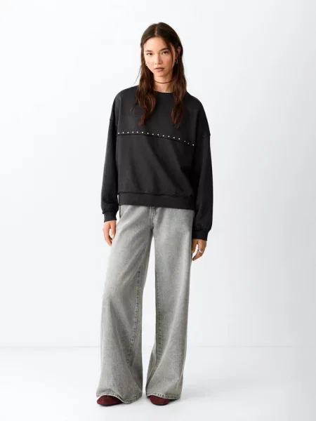 Bluza z ćwiekami antracytowy Teen L MANGO TEEN