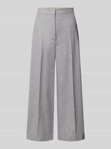Spodnie materiałowe z żywej wełny z zakładką w pasie Max Mara Studio
