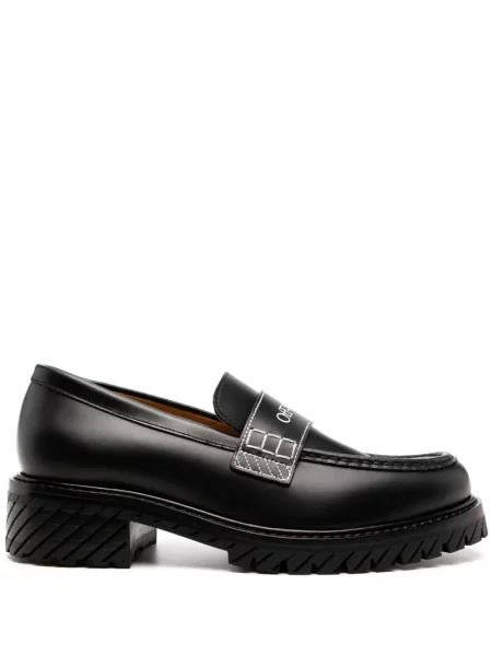 Pantofi loafer Off-white din piele cu imagine alb