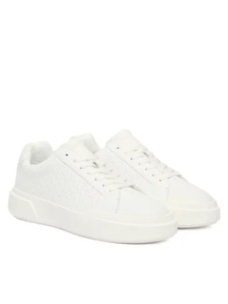 Calvin Klein Laisvalaikio batai Chunky Cupsole Laceup Lth Aop balta