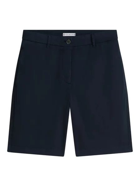 Lniane krótkie szorty Tommy Hilfiger niebieskie