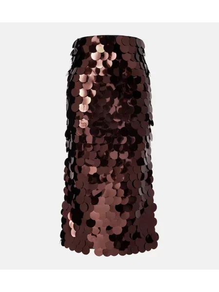 Spódnica midi Roksanda do kolan brązowa