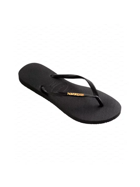 Havaianas Klapki Slim Logo Metallic schwarz czarne