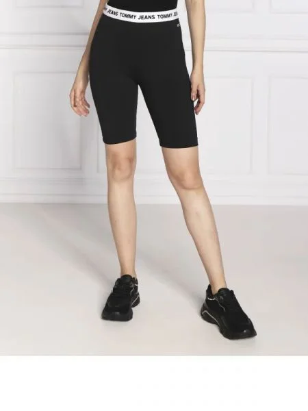 Tommy Jeans pantaloni scurți biker negru