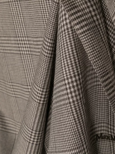 Fular Max Mara de lână în carouri maro