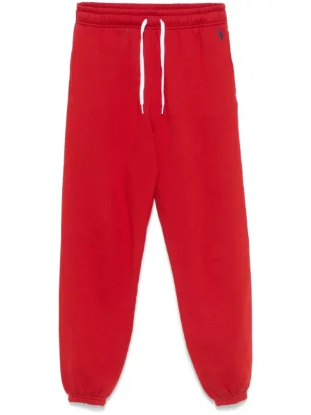 Haftowane spodnie Polo Ralph Lauren czerwone