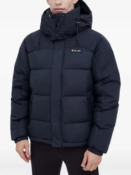 Geacă cu puf Columbia cu glugă albastru