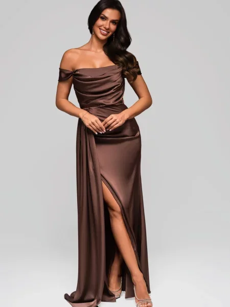 Rochie de seară Edoti maro