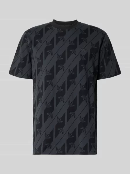T-shirt z czystej bawełny model MONOGRAMM AOP' Adidas Originals czarna
