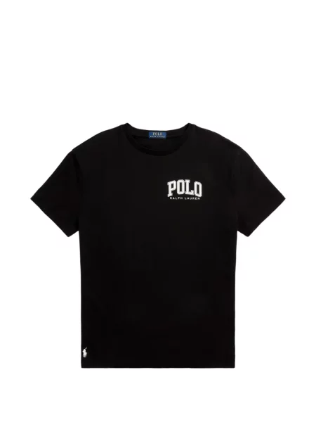 Tricou polo Polo Ralph Lauren cu glugă cu blană cu broderie roșu