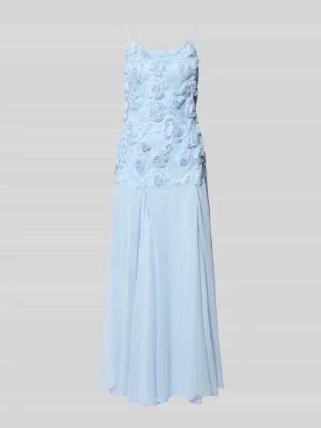 Długa sukienka krój regular fit z kwiatowym obszyciem model Feodora' Y.a.s