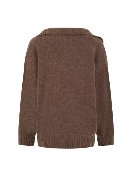 Weekend Max Mara sweter wełniany WKDAGRE brązowy