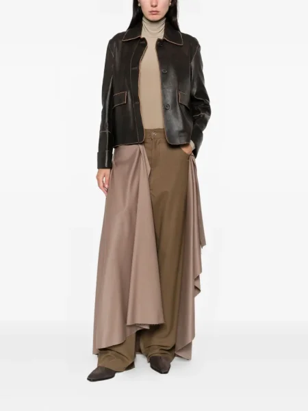 Pantaloni Marbell drapate maro