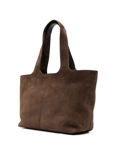 Τσάντα shopper Santoni σουέτ καφέ