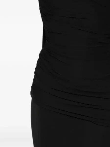 Rochie Herve L. Leroux asimetrică drapată negru