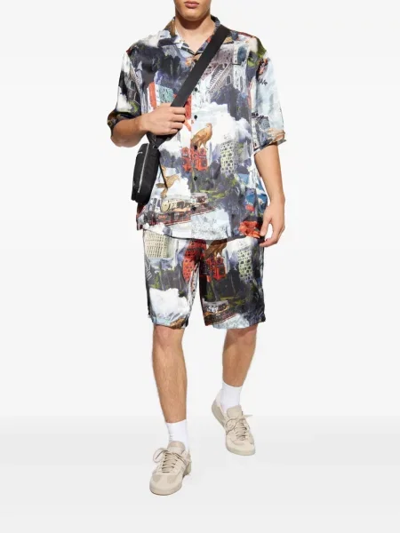 Pantaloni scurți Off-white cu imagine alb