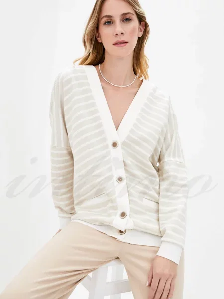 Полосатый кардиган на