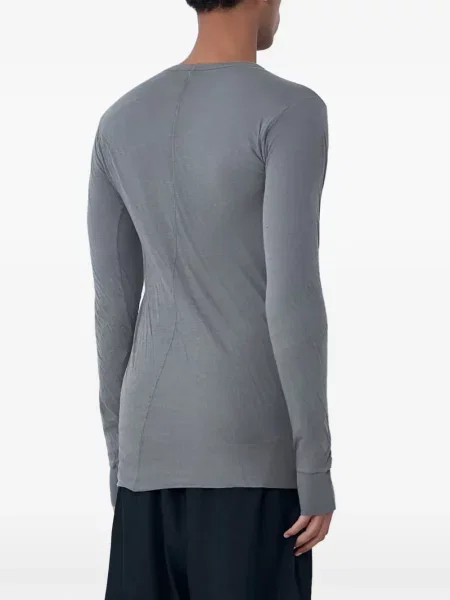 Tricou Rick Owens cu decolteu rotund lung gri