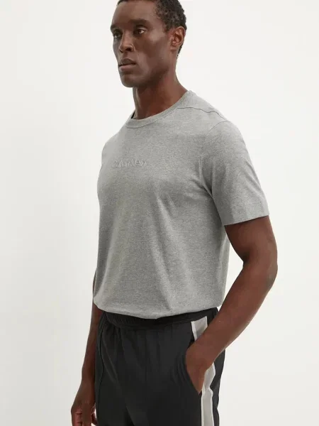 Тениска Calvin Klein Performance с меланжов десен сиво