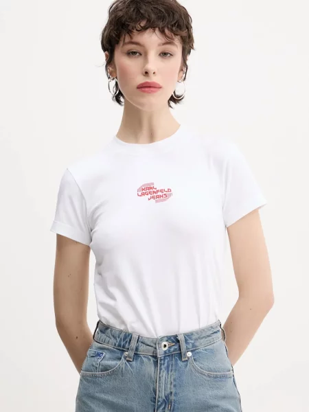 Тениска Karl Lagerfeld Jeans бяло
