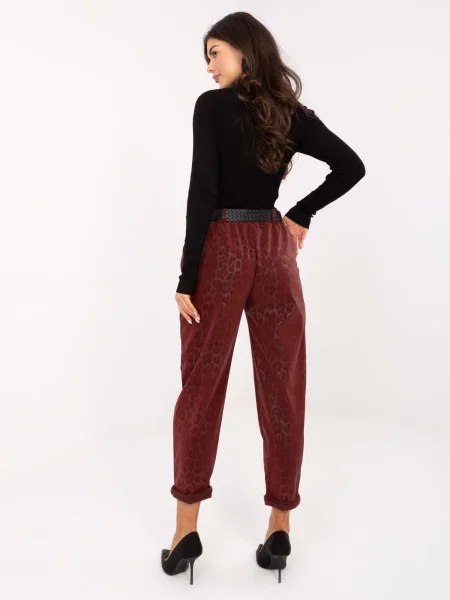 Pantaloni Moda Italy bordo
