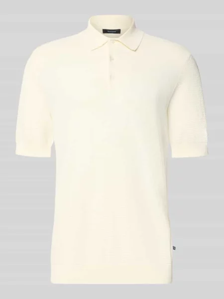 Koszulka polo o kroju slim fit z mieszanki bawełny w imitacji dzianiny Matinique biała